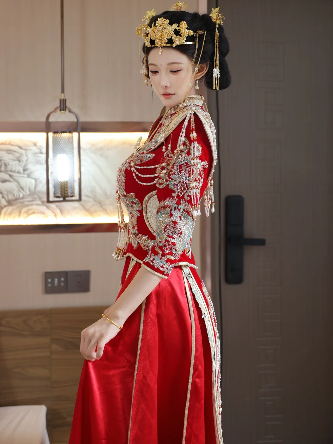 梨霜儿 - No.004 新娘红装 [113P-2.3GB] tg@simisebaisi 【丝足阁】011.webp